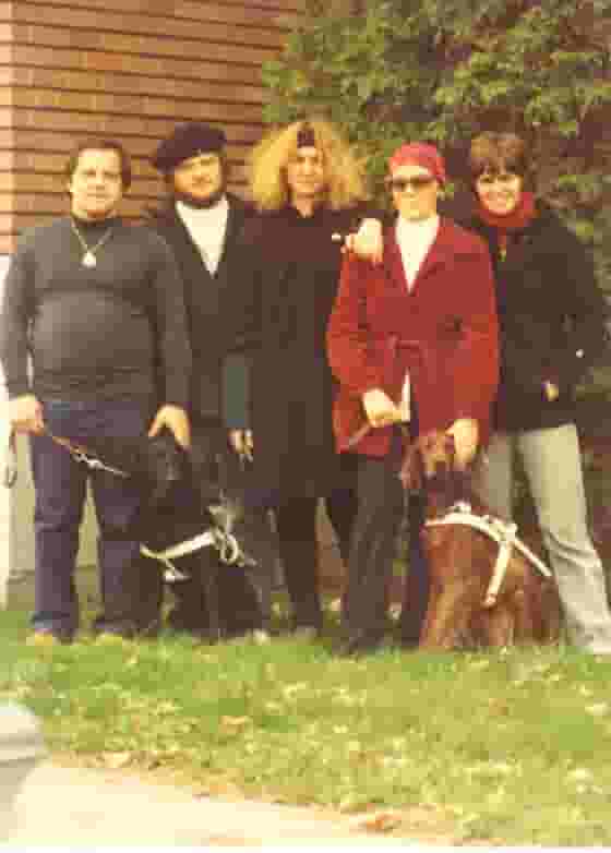 Historical photo of the first guide dog beneficiaries